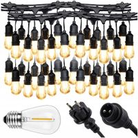 2X GIRLANDA ŚWIETLNA OGRODOWA LAMPKI 40X ŻARÓWKI 40LED WODOODPORNA MOCNA IP
