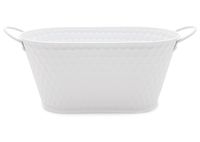 DONICZKA OSŁONKA METALOWA NA DONICZKĘ BIAŁA 23 cm