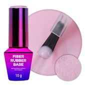 Baza kauczukowa z włóknami MollyNails Rubber Fiber Base Angel Pink 10g