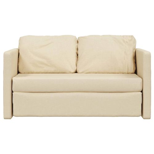 Sofa podłogowa 2-w-1, kremowa, 112x174x55 cm, tkanina na Arena.pl