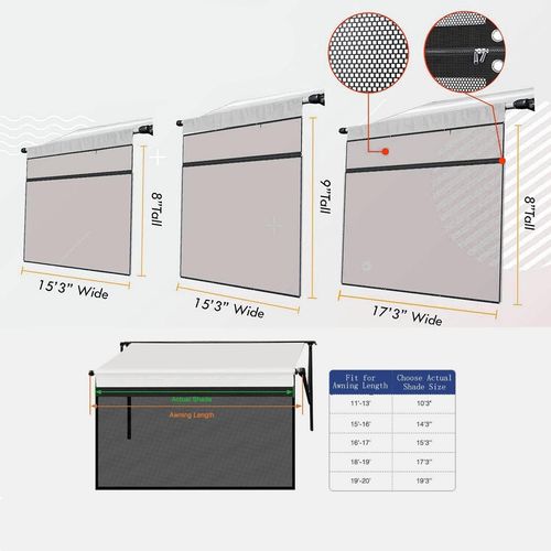 Osłona przeciwsłoneczna dla kampera Poweka 2,44m x 4,57m, z blokadą UV na Arena.pl