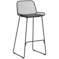 Hoker IRON BAR LOW MH-005H-B-H65 barowe krzesło z poduszką czarne loftowe