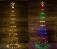 Sztuczna Choinka LED 250cm, pilot 8 trybów ze złotym i RGB promieniowaniem