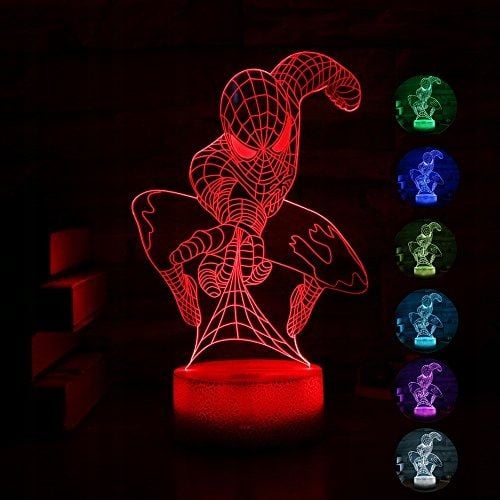 Lampka 3D nocna led usb + pilot Piłka Spider-Man zdjęcie 8