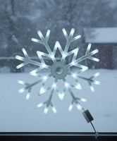 Ozdoba Do Okna Wisząca Śnieżynka Świąteczna Śnieg LED Świecąca 40 cm Biała