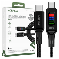 kabel acefast c7-03 usb-c usb-c 100w 1.2m z wyświetlaczem - czarny