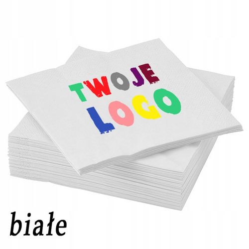 Serwetki personalizowane z Twoim własnym nadrukiem LOGO Firmy projekt 50szt na Arena.pl