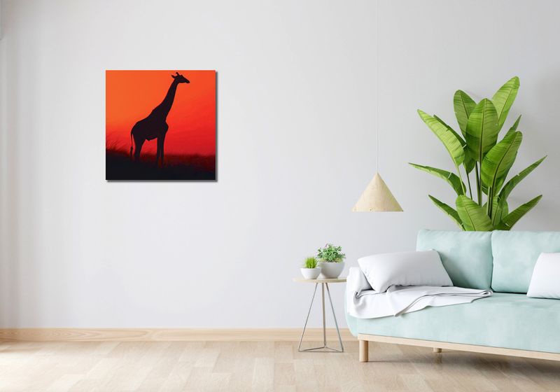 Obraz 60x60cm Żyrafa w Czerni zdjęcie 2
