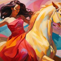 Plakat 70x70cm Taniec na Wietrznym Koniu