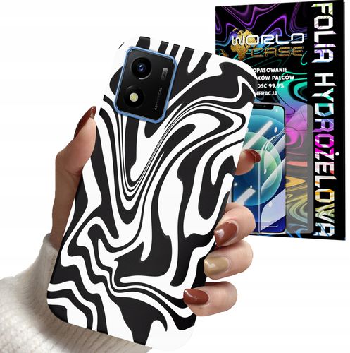 ETUI DO VIVO Y01 - ABSTRAKCJA ZEBRA MODNE WZORY KOBIET + FOLIA na Arena.pl