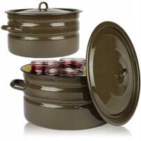 GARNEK EMALIOWANY POWDILAK 14 L Z POKRYWKĄ DO GOTOWANIA POTRAW PRZETWORÓW