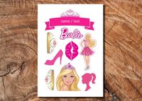 Wydruk cukrowy na tort A4 Barbie napis DIY