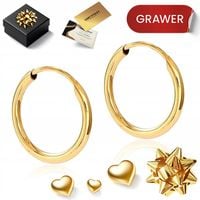 ZŁOTE KOLCZYKI DAMSKIE KOŁA KÓŁKA 585 ANGIELSKIE PREZENT DLA MAMY ŻONY