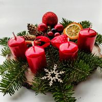 Stroik adwentowy czerwony, dekoracja na stół, Boże Narodzenie [BN-S18]