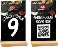 NUMER STOLIKA DO RESTAURACJI TWÓJ NAPIS LOGO KOD QR NADRUK