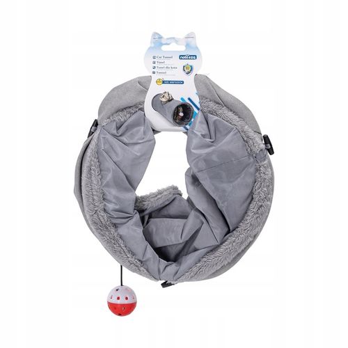 tunel dla kotów zamszowy aksamit z dzwoneczkiem piłeczka 60 cm składany na Arena.pl