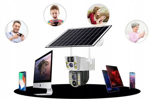 ZEWNĘTRZNA KAMERA SOLARNA TYP-C DWA OBIEKTYWY 8MPx NA KARTE SIM 4G LTE ZOOM na Arena.pl