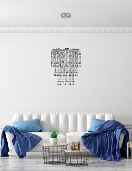 Roni lampa wisząca 1x60W E27 abażur chromowy zdjęcie 2