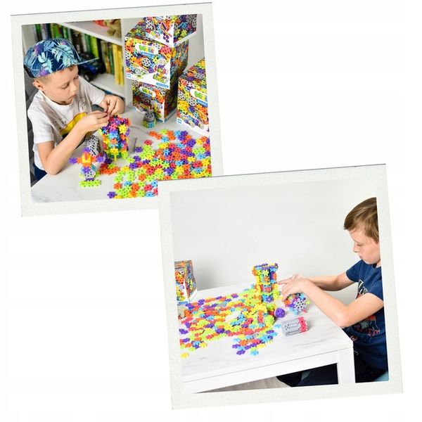 KLOCKI KONSTRUKCYJNE WAFLE MELI Basic Constructor PINK 400 el PUZZLE GOFRY zdjęcie 3