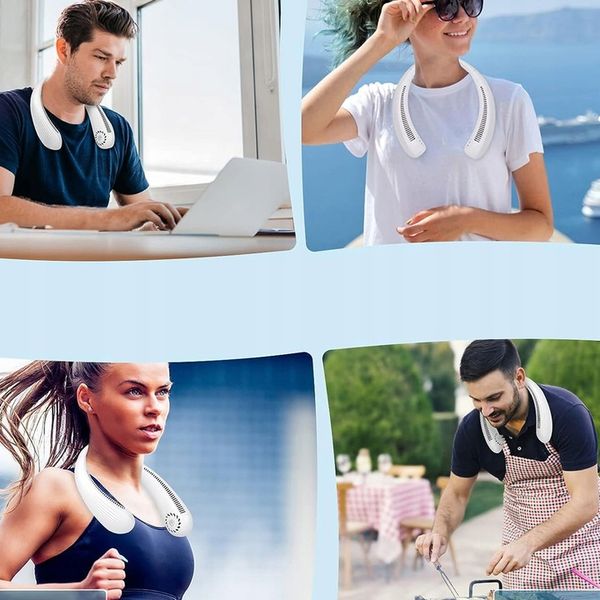 PRZENOŚNY WENTYLATOR WIATRAK NA SZYJĘ USB TRZY REGULOWANE PRĘDKOŚCI 3000mAh zdjęcie 10