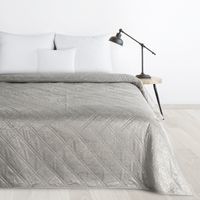 Narzuta Luiz srebrna 170X210 cm welur hotpress pikowana