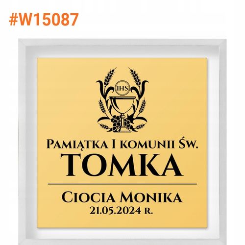 Złoty Medalik z Łańcuszkiem 585 Grawerem na Komunię Pamiątka Komunii na Arena.pl