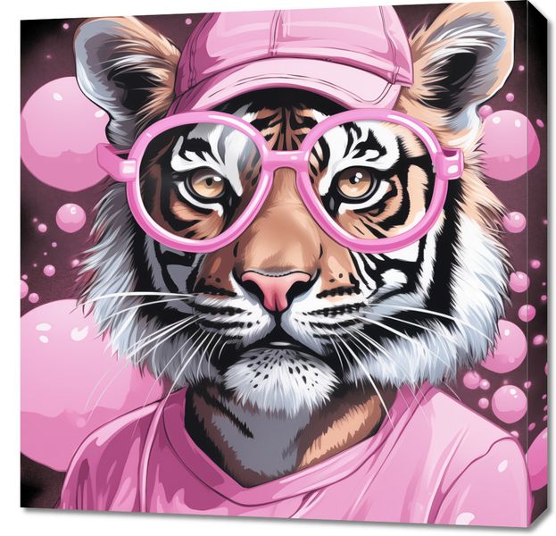 Obraz 70x70cm Ludzki Tygrys zdjęcie 1