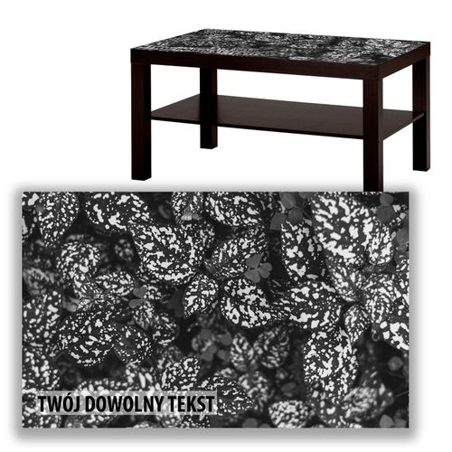 BLAT SZKLANY IKEA LACK Czarne liście z Twoim napisem 90x55cm 009a na Arena.pl