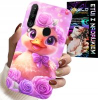 ETUI DO HUAWEI P30 LITE - SŁODKA KACZUCHA, KACZKA NA RÓŻOWYM TLE