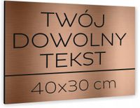 DUŻA TABLICZKA INFORMACYJNA TWÓJ WŁASNY TEKST LOGO