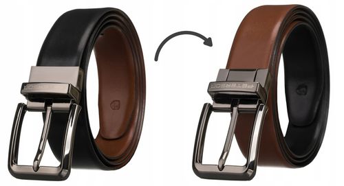 Peterson pasek męski skórzany do spodni dwustronny do garnituru na Arena.pl