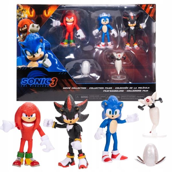 ZESTAW FIGUREK SONIC 3 THE HEDGEHOG 5 ELEMENTÓW SHADOW KNUCKLES zdjęcie 2