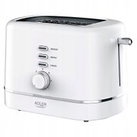 Toster Biały Adler 850W 7 Poziomów Opiekania Rozmrażanie Ruszt do Bułek