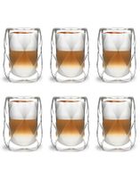 Szklanki Termiczne z Podwójną Ścianką Vialli Design Geo 350ml Kawy Latte x6