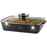 Brytfanna Edenberg czarna non-stick 3,2L 28 cm z pokrywą GARNEK Z POKRYWKĄ