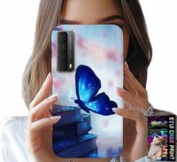 ETUI DO HUAWEI P SMART 2021 - NIEBIESKI MOTYLEK, MOTYL, DAMSKIE WZORY