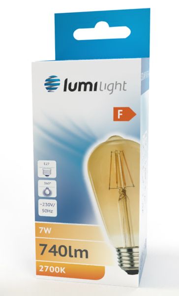 Żarówka LED E27 7W WW FLMG ST64 gold LL5931 zdjęcie 3