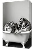 Obraz 30x50cm Vintage Artystyczny | Tygrysy | Portret Zwierząt Pop Art