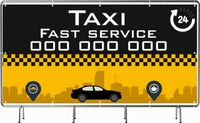 BANER REKLAMOWY oczkowany 200x100cm projekt w cenie TAXI FAST SERVICE