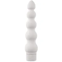 doc johnson white nights ribbed 18cm - zakrzywiony model wielobiegowy