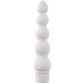 doc johnson white nights ribbed 18cm - zakrzywiony model wielobiegowy