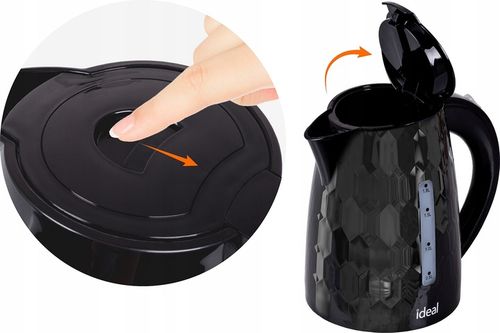 CZAJNIK ELEKTRYCZNY BEZPRZEWODOWY ELDOM CICHY ENERGOOSZCZĘDNY Czarny 1,8L na Arena.pl