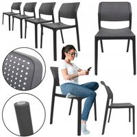 4SZT NOWOCZESNE MOCNE WYGODNE KRZESŁO OGRODOWE BALKON KP102 4X ANTRACYT