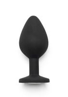 korek analny diamond booty jewel toyjoy medium czarny silikonowy 8 cm