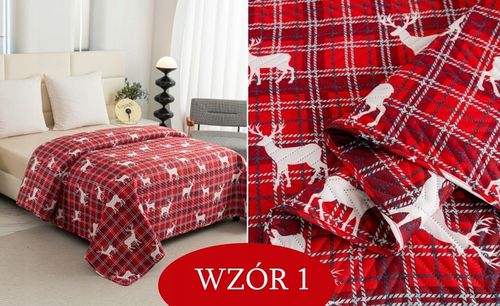 NARZUTA NA ŁÓŻKO KOC 170 x 200 PLED KAPA PIKOWANA ŚWIĄTECZNA WZORY ŚWIĘTA na Arena.pl