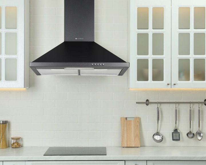 OKAP KUCHENNY KOMINOWY ŚCIENNY 60CM CZARNY LED zdjęcie 9