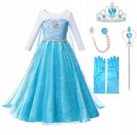 Sukienka Elsa strój Kraina Elza Frozen 122-128 cm L