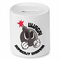 Skarbonka Dla Barmana Uwaga! Bombowy Barman Z Nadrukiem Ze Zdjęciem