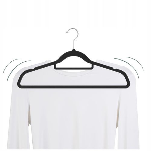 WIESZAK WELUROWY NA UBRANIA WIESZAKI WELUROWE NA ODZIEŻ X30 CZARNE na Arena.pl