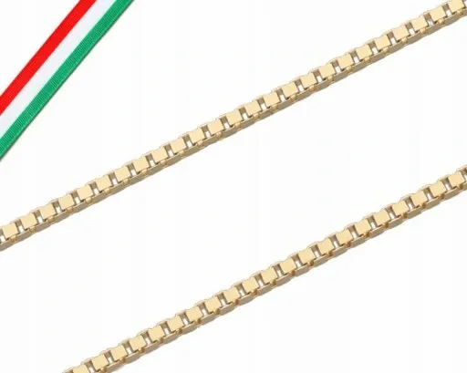 Złoty łańcuszek 585 splot kostka 50cm chrzest 1,84 Komunia Św pamiątka 14K zdjęcie 1